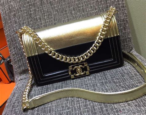 chanel two tone metallic boy bag|chanel bag review.